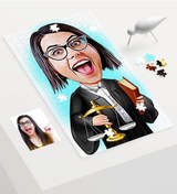 Resim Kişiye Özel Bayan Avukat Karikatür 240 Parça A3 Puzzle - 1 