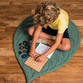 Resim Çocuk Oyun Halısı - Yeşil Yaprak 