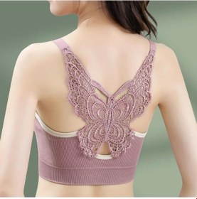 Resim Koyu Kırmızı Kadınlar Hollow-out Çapraz Askı Spor Sutyeni Üst Kadın Spor Yoga Spor Salonu Kırpma Üst Sutyen Spor Üst Nefes Sütyen Koyu Kırmızı 