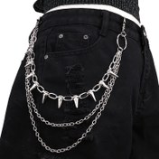 Resim Yeni Trend Punk Metal Çıtçıtlı Çok Katmanlı Kemer - Kot Aksesuar 