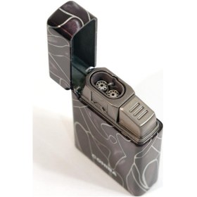 Resim Cohiba Çift Torch Pürmüz Desenli Metal Puro Çakmağı 