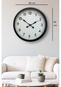 Resim Büro Ev Ofis Hediyesi İçin 60cm Siyah Tasarımlı Duvar Saati Diğer 