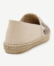 Resim Yargıcı İki Renkli Boncuk İşlemeli Espadril 25ykay4037x 017 Bej 