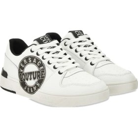 Resim Versace Erkek Logo Desenli Düşük Bilekli Deri Beyaz Sneaker 79YA3SJ1ZPB40-003 