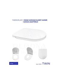 Resim Çocuk Bebek Adaptörlü Yavaş Kapanan Klozet Kapağı 