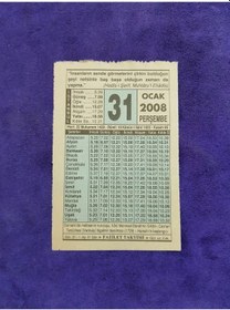 Resim 31 Ocak 2008 Takvim Yaprağı - Nostaljik Koleksiyonluk Takvim Yaprağı 