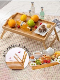 Resim Kapris KAP-112 Katlanır Ayaklı Bambu Tepsi 50 x 30 CM 