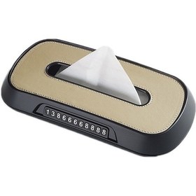 Resim Rogfer Araba Güneşlik Asılı Sunroof Koltuk Arka Mendil Kutusu, Renk: Deri Bej 