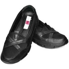 Resim Fox Shoes R555076003 Siyah Hakiki Deri Comfort Ortopedik Taban Kadın Ayakkabı 001 