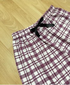 Resim Betimoda Kadın Pijama Altı Kurdeleli Mürdüm Kare 001 