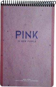 Resim New Notes Pink Is New Purple Spiralli Sert Kapak 100 Yaprak 17x24 Kareli Bloknot 