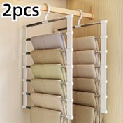 Resim 2 adet Paslanmaz Çelik Katlanabilir Pantolon Askıları - Çorap, Pantolon ve Pantolonlar için Çok Katmanlı Dolap Düzenleyici, Dayanıklı ve Estetik, İşaret Bırakmayan Tasarım ile Kolay Depolama, Düzenli Dolaplar için Alan Tasarrufu Sağlayan Çözüm, Günlük Giyim için Dayanıklı ve Şık Tasarım, Giysiler için Askılar 