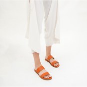 Resim BodrumSandals El Yapımı Hakiki Deri Turuncu Kadın Bodrum Terliği - B5010 
