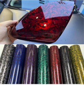 Resim Turcoshop11 Holographic Golden Karbon Fiber Folyo, 30x100cm, Kolay Yapışan Araç Kaplama 