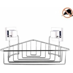 Resim Easyfix Yapışkanlı Banyo Duvar Rafı Şampuanlık Köşe Rafı Krom 