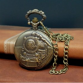 Resim Skygo Antika Tren Tasarımlı Köstekli Cep Saati 
