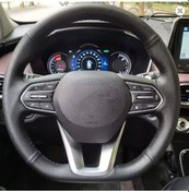 Resim Hyundai Santa Fe 2019-2020 Araca Özgü Dikmeli Direksiyon Kılıfı S Siyah 