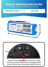 Resim Arçelik Imperium Robo Rs 9131 Uyumlu Batarya 2600mah Pil 