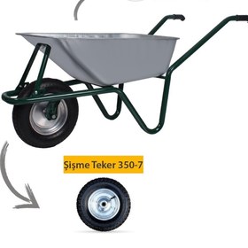 Resim Kanat Mega Galvanizli Demonte El Arabası Şişme 350-7 Ebat Teker 0.90 Mm Sac 