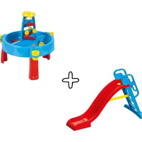 Resim Su Ve Kum Aktivite Masası 3070 Ve 2'si 1 Arada Büyük Su Kaydırağı 3002 Hediyeli Ürün 