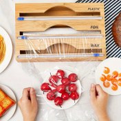 Resim Kolay Kayar Kendinden Yapışkanlı Gıda Saklama Torbası Kesici - Plastik Sarma, Alüminyum Folyo & Pergament Ruloları için Mükemmel - Verimli Gıda Ambalajı için Mutfak Düzenleyici 