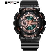 Resim Hanyang Siyah Gül Sanda Yeni Erkek Izle Çift Ekran Spor 30 M Su Geçirmez Dijital Saatler Kol Saati Kuvars Izle Erkekler Için Relogio Masculino 299 (Yurt Dışından) 