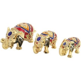 Resim Kristal Taşlı Fil Figürü Seti 