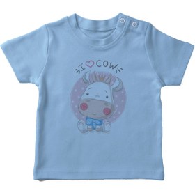 Resim Angemiel Baby Şirin Oturan Inek Erkek Bebek Tişört Mavi B0999MDBBKETSRT 