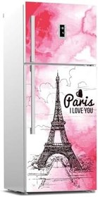 Resim Paris Desenli Buzdolabı Kapağı Kaplama Sticker 0138 BUZD000028 