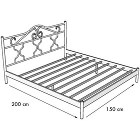 Resim Metalia Metalia Gm 301 Gold Dublex Metal Karyola Beyaz 150X200 