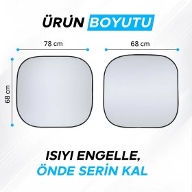 Resim Araba Ön Cam Güneşlik Otomobil Güneşlikleri Araç Gölgelik Oto Içi Katlanır Perdesi Oto Ön Cam Güneşliği 78-68 cm 2 Parça 