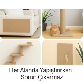 Resim AyrStore Kedi Tırmalama Halısı Yapışkanlı Her Yüzeye Uygulanabilir Kesilebilir Mobilya Koruyucu Mat ( 
