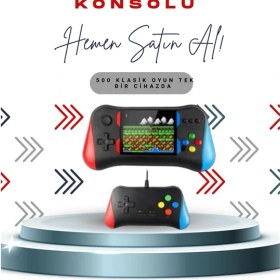 Resim X7M Vintage 3.5 Inç 500’Ü 1 Arada Klasik Oyun Konsolu 