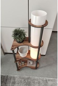 Resim Estilo Dor Dekoratif Raflı Lambader (Ceviz) 