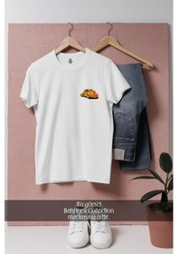 Resim Oversize Vw Volkswagen Vosvos Cep Tasarımlı Unisex T-shirt Beyaz 