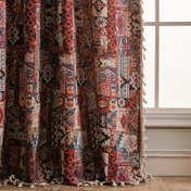 Resim 1 Panel Bohem Türk Esintili Kırmızı/Bej/Siyah/Beyaz/Gri/Mavi/Kahverengi Altın Renkli Püsküllü Çiftlik Evi, Düğünler ve Partiler İçin Yarı Şeffaf Gizlilik Perdesi - Jakarlık Desen & Kolsuz Tasarım, Kurulumu Kolay (Donanım İhtimali) Lüks Oturma Odası Mutfak Yemek Odası İçin Boho Tarzı El Yıkama Özel Paneller 