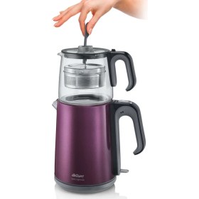 Resim Arzum AR3031 Çaycı Heptaze Çay Makinesi - Inox / Cam - Mürdüm 