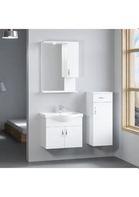 Resim Denko Akyazı 35 Cm Mdf Beyaz Banyo Boy Dolabı Beyaz 