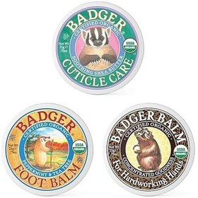 Resim Badger Tırnak Bakım Kremi Ve Badger Kuru Ciltler İçin Tazeleyici Çay Ağacı Kokulu Ayak Kremi 21 Gr Ve Badger Balm For Hardworking Hands El Bakım Balmı 21g 