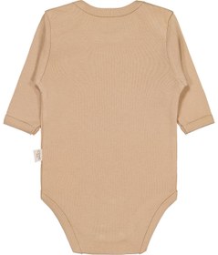 Resim Civil Baby Düz Renkli Uzun Kol 3-9 Ay Çıtçıtlı Badi - Kahverengi - Sütlü Kahve / 9-12 Ay 