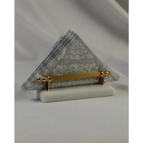 Resim Meralp Tasarım Altın Mermer Peçetelik 