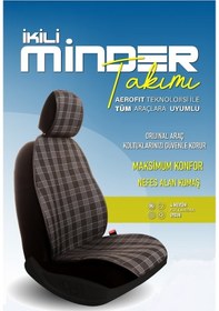 Resim Volkswagen T-cross Uyumlu Koltuk Minderi Ön 2'li Set Ekose Model 