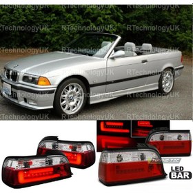 Resim Bmw E36 1992-1998 Cabrio Kırmızı Beyaz Ledli Bar Arka Stop 