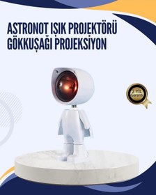 Resim Gün Batımı Efekti Sunan Astronot Led Masa Lambası Çok Renkli 