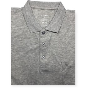 Resim ercan triko Erkek Büyük Beden Kısa Kollu Cepli Polo Yaka Açık Gri T-shirt 2141 
