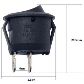 Resim Robizstore-Yuvarlak 2 Pin Anahtar Rocker Switch Mini Buton Kcd1 Siyah Açma 