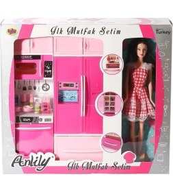 Resim Belle Fusion Mey Ithalat® 02318 Anlily Bebekli Mutfak Dolabı Oyun Seti 
