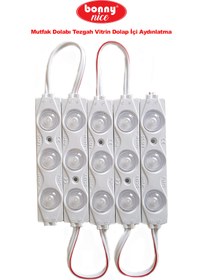 Resim Bonny Nice Çalışma Masası Mutfak Dolabı Tezgah Vitrin Dolap İçi Aydınlatma Modül Led Günışığı Sarı Işık 5’li 