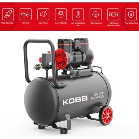 Resim Kobb KBK50S 2.0hp 50LT 8bar Yağsız Sessiz Taşınabilir Hava Kompresörü 