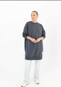 Resim SOUL BY LOREEN FASHİON GRİ TESETTÜR OVERSİZE SWEAT TUNİK 